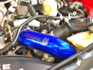 Ford F-250 Intercooler Pipe - Sinister Diesel - Hot Side Charge Pipe - Sinister Blue - `08-`10